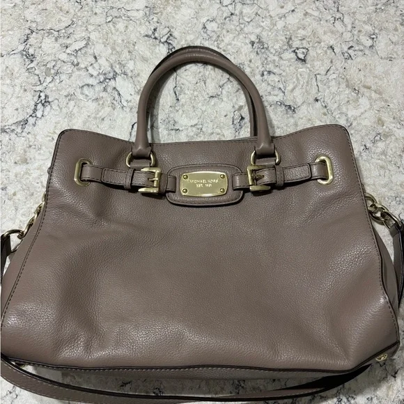 Michael Kors Brown Leather Tote Bag Crossbody Shoulder Purse - Picture 4 of 10